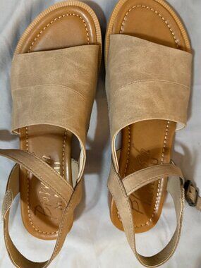 Blowfish Malibu Women’s Beige Slingback Flat Sandals SKU087